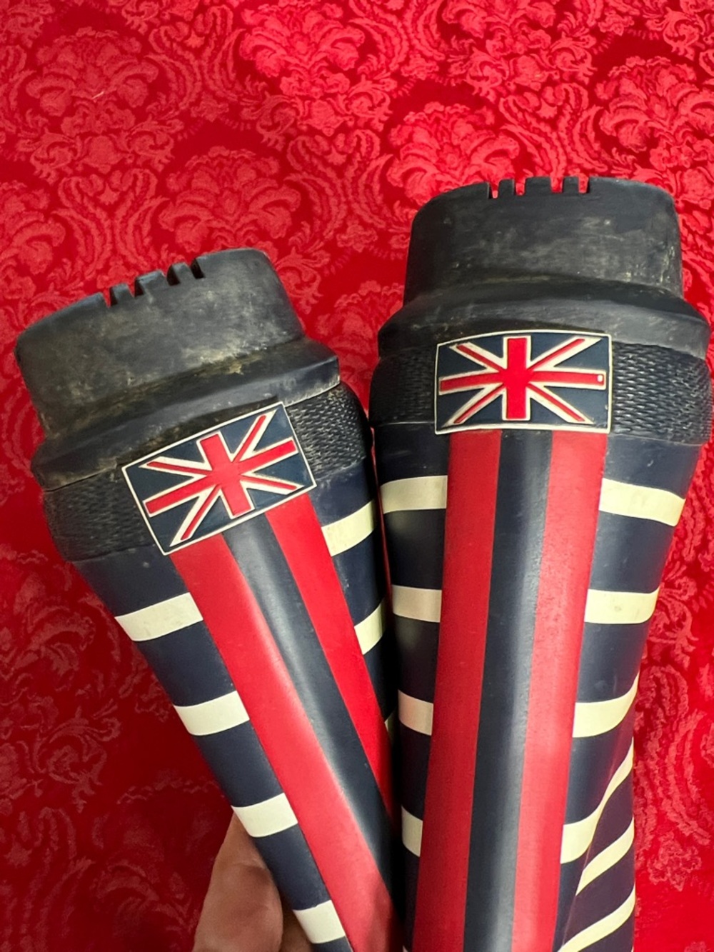 Joules Navy Cream Striped Tall Rain Boots Women’s US 8 UK 6 - Picture 10 of 10